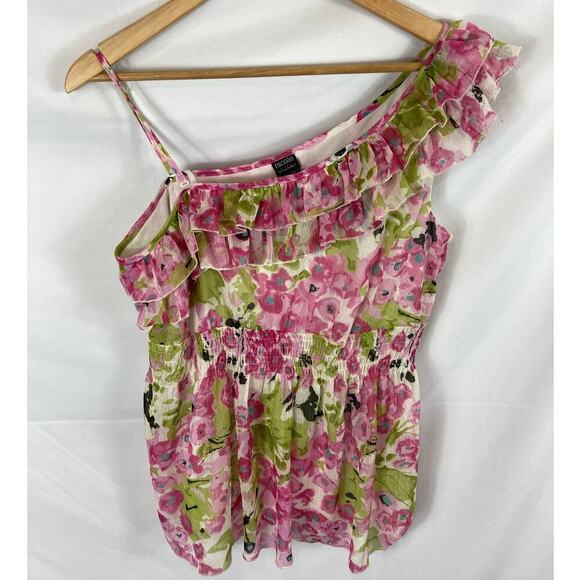 Nicole Miller Floral Ruffle Blouse size medium - Picture 1 of 4